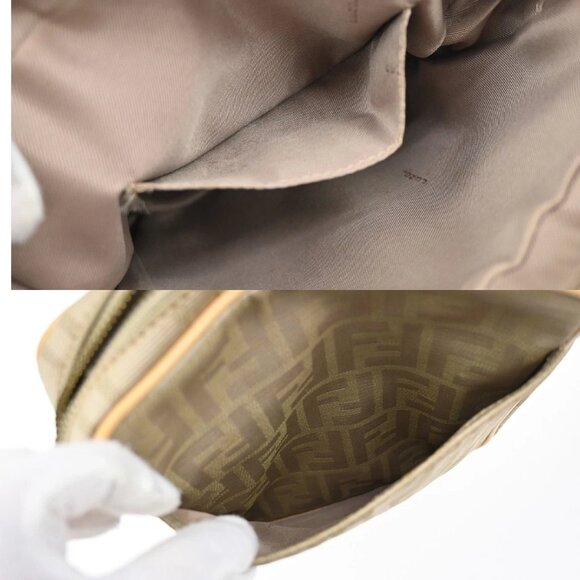 FENDI Logo Zucca Pattern Shoulder Bag Canvas Leather Beige GHW Italy 65YH781 - Picture 12 of 13